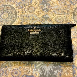 Black pebble leather wallet